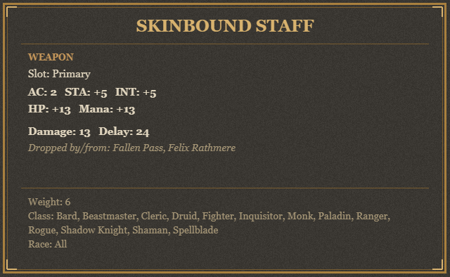 Skinbound Staff