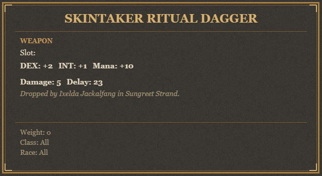 Skintaker Ritual Dagger