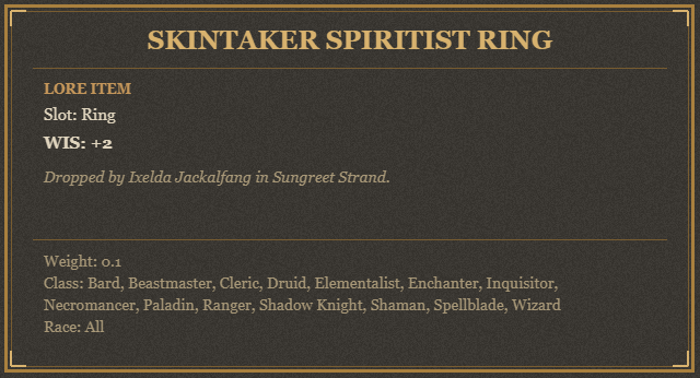 Skintaker Spiritist Ring