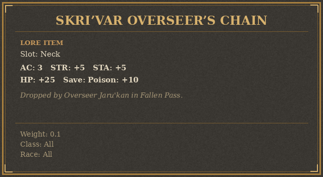 Skri’var Overseer’s Chain