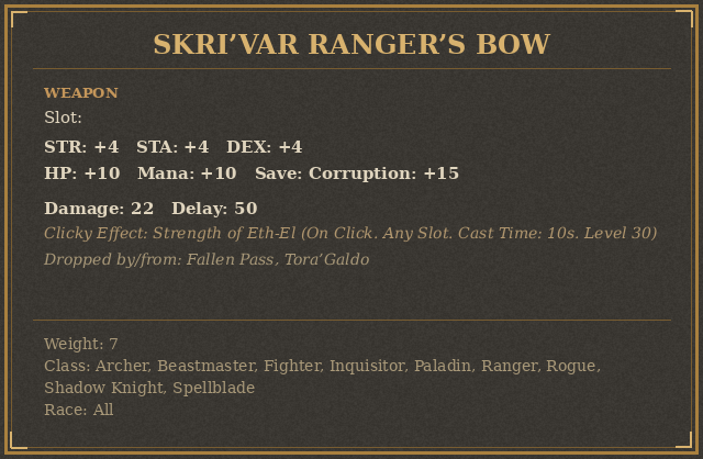 Skri’Var Ranger’s Bow