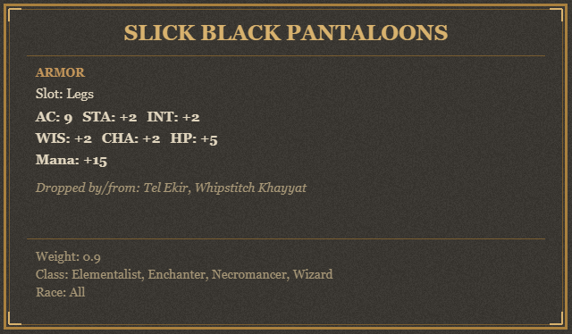 Slick Black Pantaloons