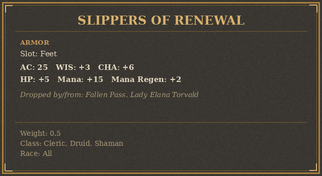 Slippers Of Renewal