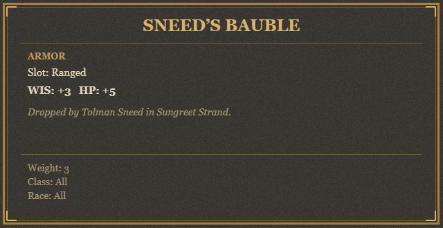 Sneed’s Bauble