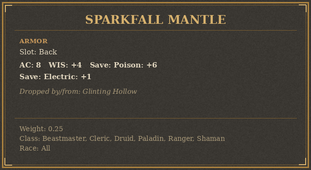 Sparkfall Mantle