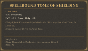 Spellbound Tome of Shielding