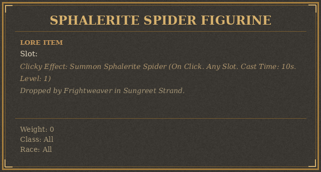 Sphalerite Spider Figurine