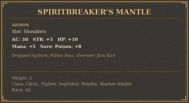 Spiritbreaker’s Mantle
