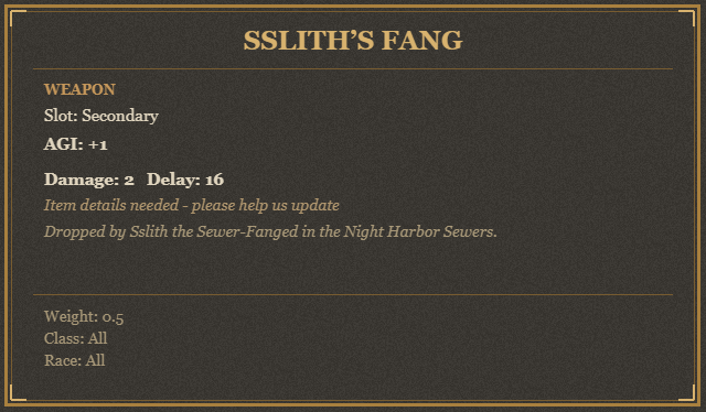 Sslith’s Fang