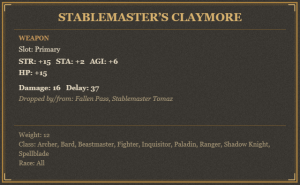 Stablemaster’s Claymore