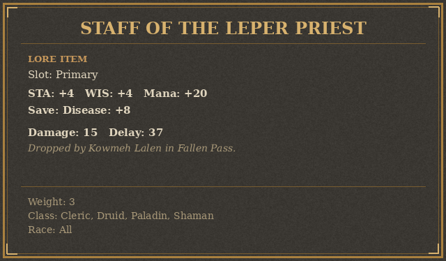 Staff of the Leper Priest