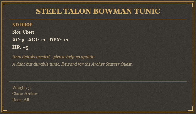 Steel Talon Bowman Tunic