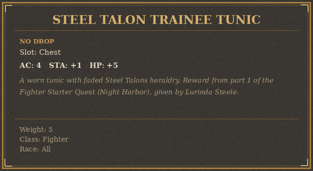 Steel Talon Trainee Tunic