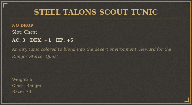 Steel Talons Scout Tunic