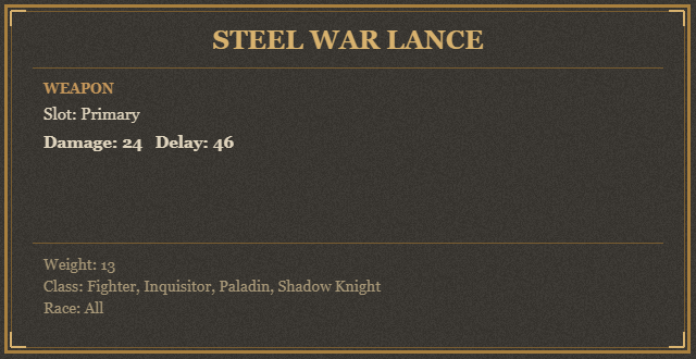 Steel War Lance