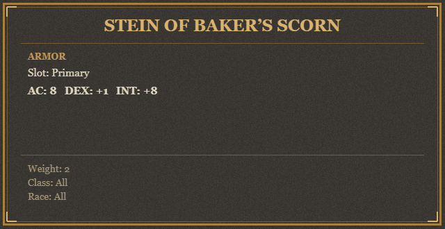 Stein of Baker’s Scorn