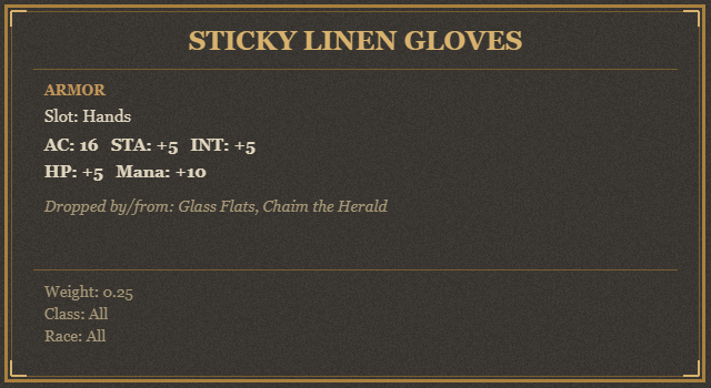 Sticky Linen Gloves