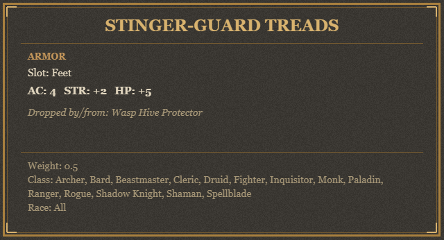 Stinger-guard treads