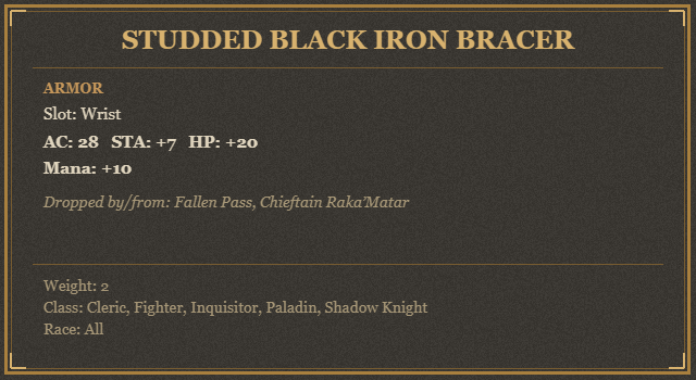 Studded Black Iron Bracer