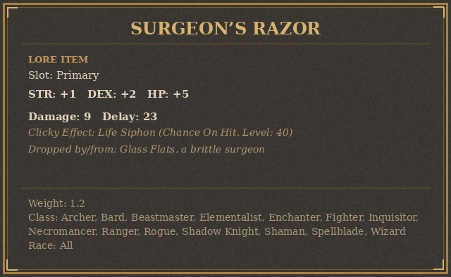 Surgeon’s Razor