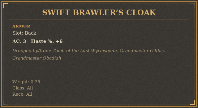 Swift Brawler’s Cloak