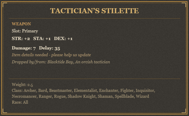 Tactician’s Stilette