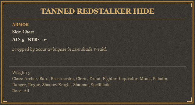 Tanned Redstalker Hide