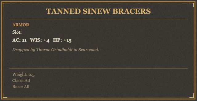 Tanned Sinew Bracers