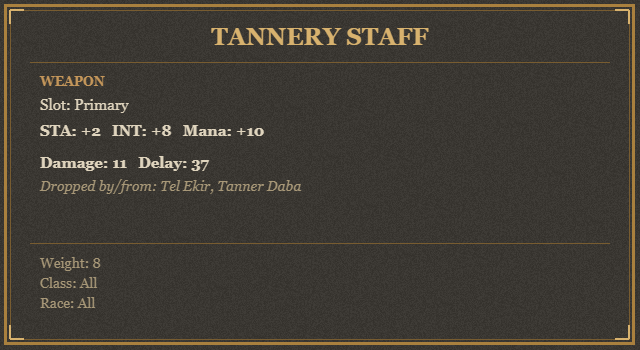 Tannery Staff
