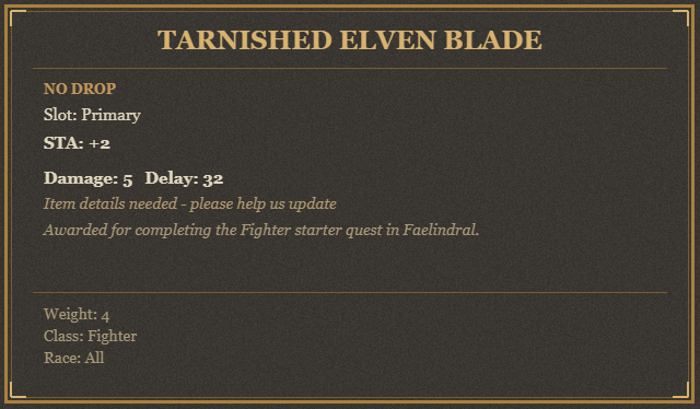Tarnished Elven Blade