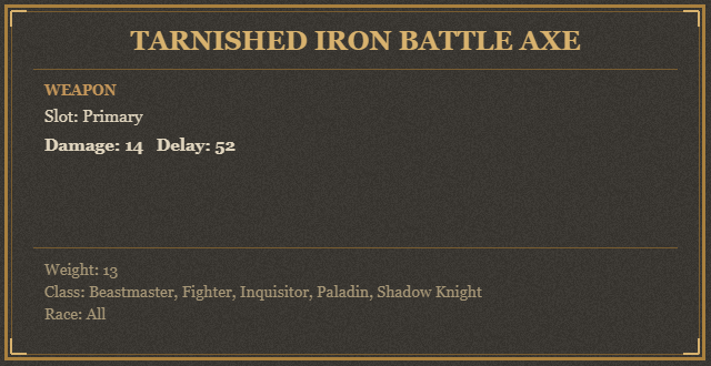 Tarnished Iron Battle Axe