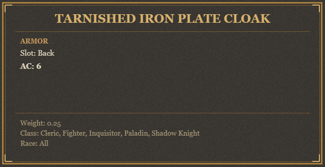 Tarnished Iron Plate Cloak