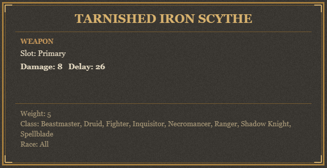 Tarnished Iron Scythe