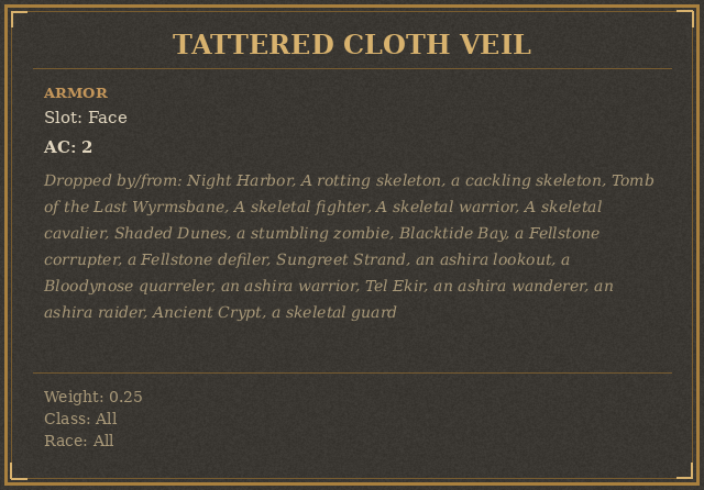 Tattered Cloth Veil