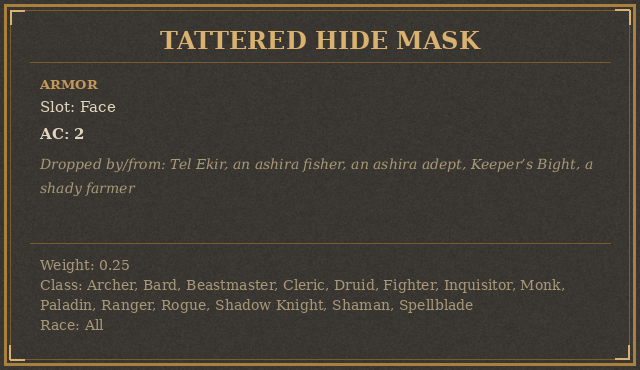 Tattered Hide Mask