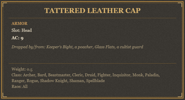 Tattered Leather Cap