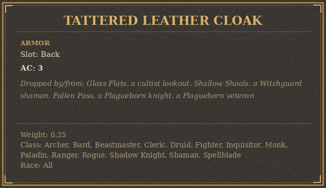 Tattered Leather Cloak