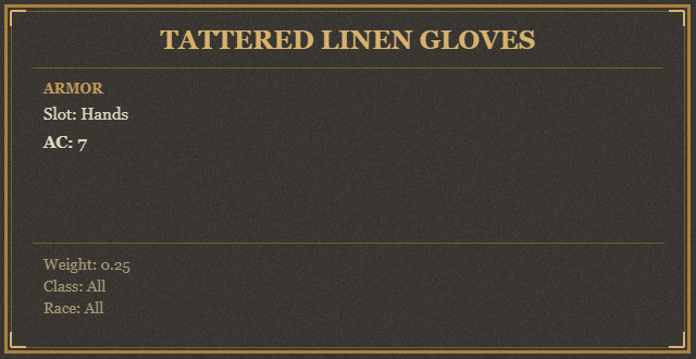 Tattered Linen Gloves