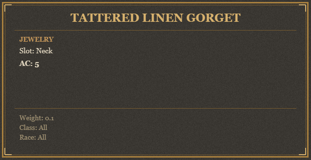 Tattered Linen Gorget