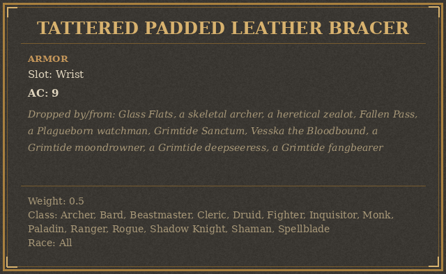 Tattered Padded Leather Bracer