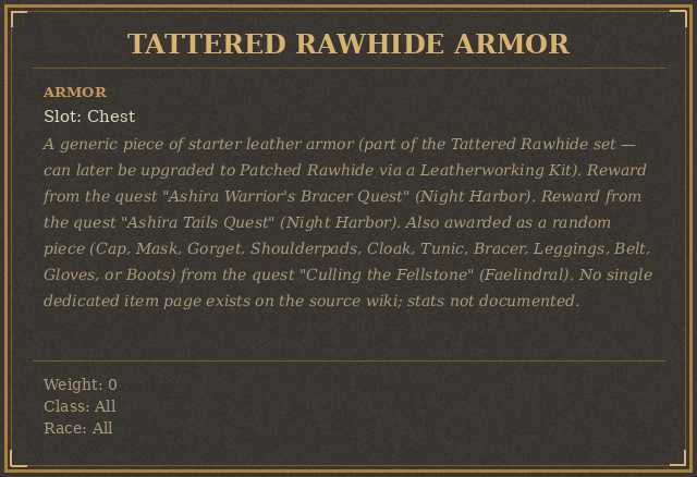 Tattered Rawhide Armor