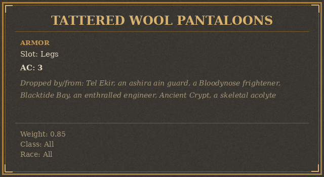 Tattered Wool Pantaloons