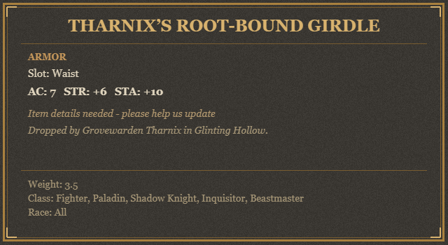 Tharnix’s Root-Bound Girdle