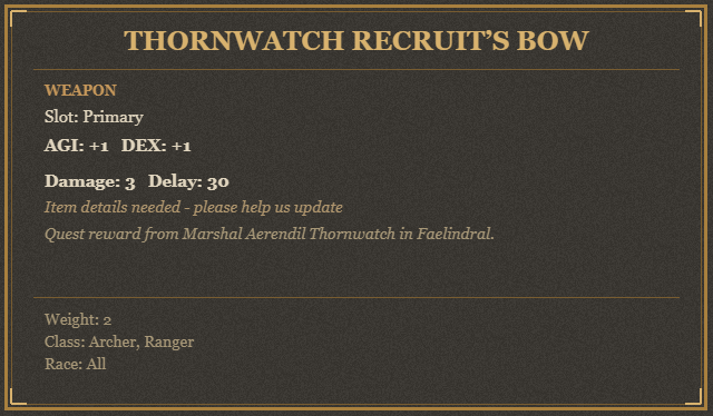 Thornwatch Recruit’s Bow