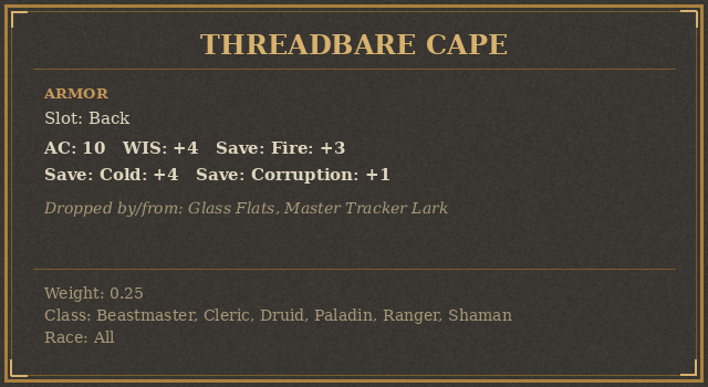 Threadbare Cape
