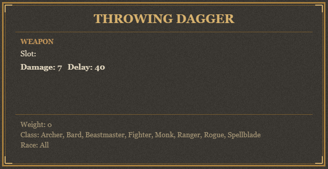 Throwing Dagger