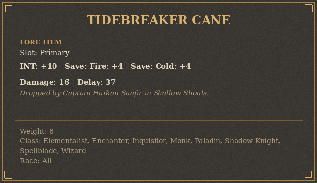 Tidebreaker Cane