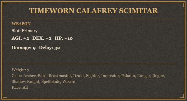 Timeworn Calafrey Scimitar