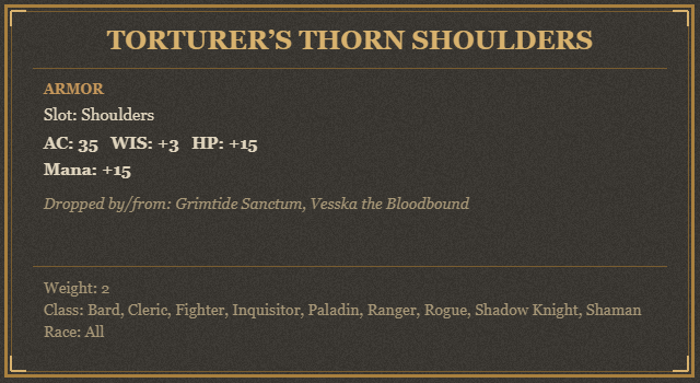 Torturer’s Thorn Shoulders