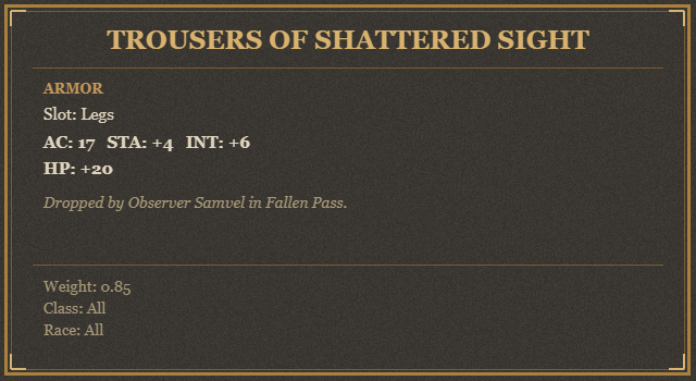 Trousers of Shattered Sight